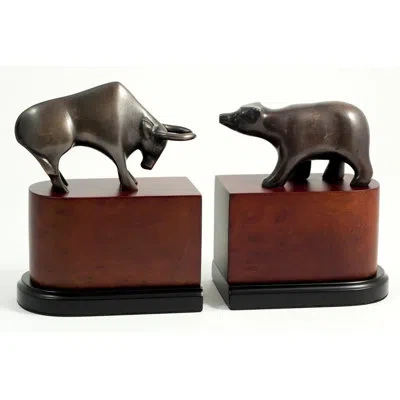 Bey-berk Wall Street Book Ends In Brown