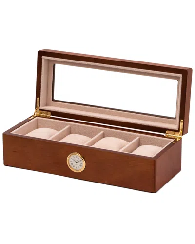 Bey-berk Walnut Lacquered Wood 3 Level Jewelry Box In Brown