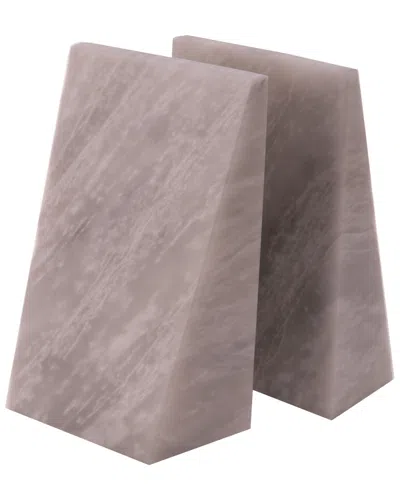 Bey-berk White Marble Wedge Bookends