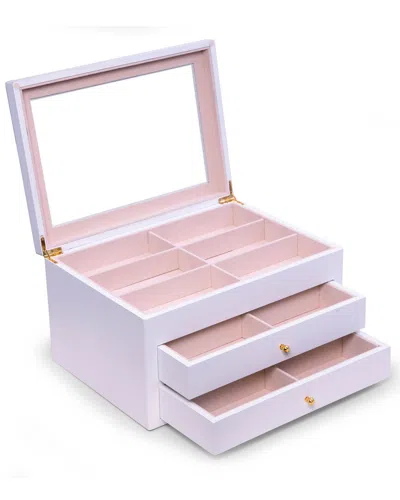 Bey-berk White Wood 18-sunglass Storage Box In Neutral