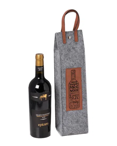 Bey-berk Wines Of The World Wine Tote In Gray