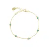 Beyjou Women's Blue / Gold Mini Gem Chain Bracelet - Turquoise