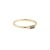 Beyjou Women's Brown / Gold Mini Baguette Ring - Smoky Quartz