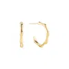 Beyjou Women's Gold Bamboo Hoop Earrings