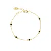 Beyjou Women's Gold / Black Mini Gem Chain Bracelet - Black Agate