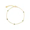 Beyjou Women's Gold / Green Mini Gem Chain Bracelet - Malachite In Multi