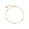 Beyjou Women's Gold / Pink Mini Gem Chain Bracelet - Pink Shell In Multi