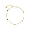 Beyjou Women's Gold / Red Mini Gem Chain Bracelet - Red Jasper In Multi