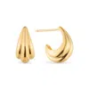 Beyjou Women's Gold Ribbed Teardrop Dome Earrings In Gold