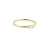 Beyjou Women's Gold / White Mini Baguette Ring - White Topaz