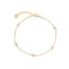 Beyjou Women's Gold / White Mini Gem Chain Bracelet - Mother Of Pearl In Multi