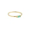 Beyjou Women's Green / Gold Single Baguette Ring - Green Onyx