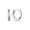 Beyjou Women's Mini Textured Silver Huggie Hoop Earrings In Silver