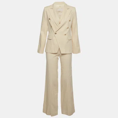 Pre-owned Beymen Collection Cream Linen Blend Three Piece Suit S In White