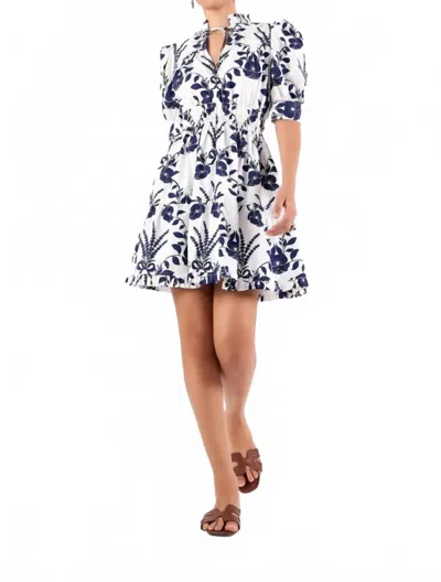 Beyond By Vera Alice Mini Dress In Lavender Navy In Animal Print