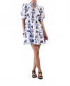 Beyond By Vera Alice Mini Dress In Paradise Island Navy