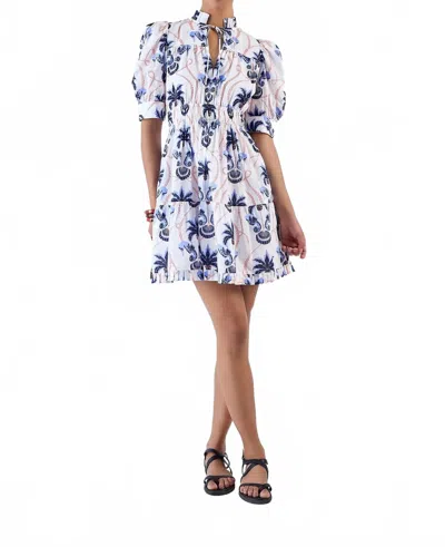 Beyond By Vera Alice Mini Dress In Paradise Island Navy