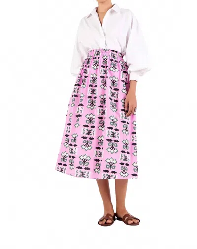Beyond By Vera Amber Midi Skirt In Pink
