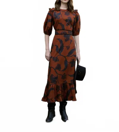 Beyond By Vera Antonia Noir Bloom Dress In Brown