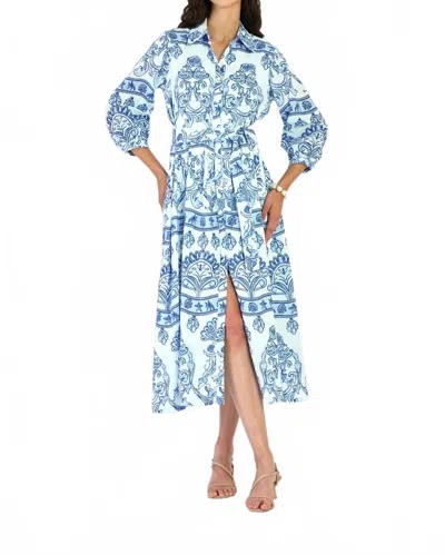 Beyond By Vera Brie Shirtdress In Fontana Aqua In Multi