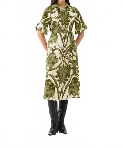 Beyond By Vera Brooke Midi Dress In Rosemore Olive In Multi