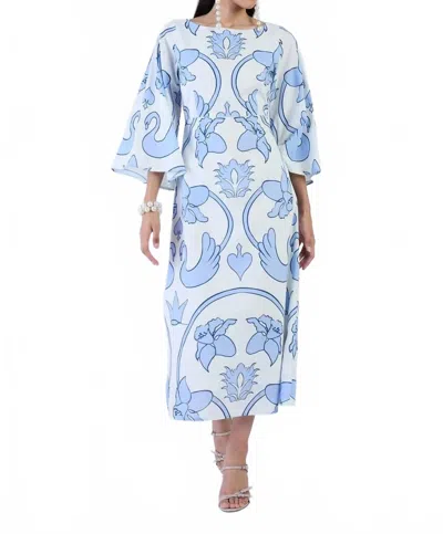 Beyond By Vera Camelia Monaco Celeste Dress In Blue And White