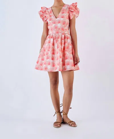 Beyond By Vera Chloe Dress In Serenity Coral In Pink