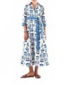 Beyond By Vera Emily Dress In Papillon Cobalt In Multi