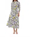 Beyond By Vera Emily Floral Pattern Shirt Dress In Tuscan Gardens Iris In Multi