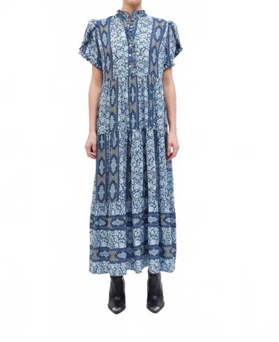 Beyond By Vera Everly Midi Dress In Arabesque Blue