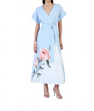 Beyond By Vera Flower Sailor Dress In Villa Céleste Mist In Multi