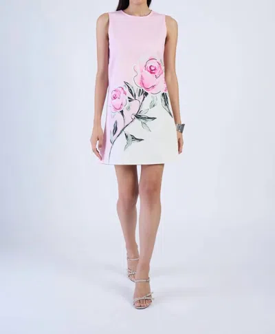 Beyond By Vera Frankie Mini Dress In Villa Celeste Rose In Pink