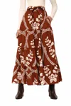 Beyond By Vera Gia Maxi Skirt In Heart Brown In Brown