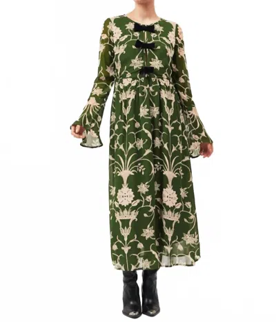 Beyond By Vera Gwen Midi Dress In Meknes Pine In Multi