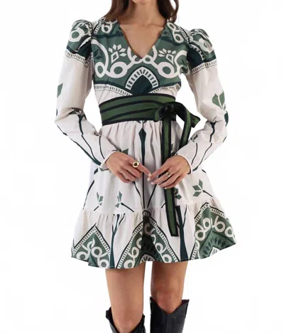 Beyond By Vera Heidi Dress In Green & White In Multi