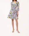 Beyond By Vera Heidi Mini Dress In Tuscan Gardens Iris In Multi