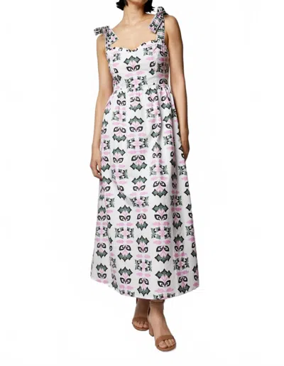 Beyond By Vera Jackie A-line Midi Dress In Papillon Moss In Neutral