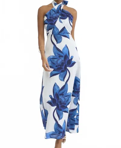 Beyond By Vera Jules Dress In Blue In White