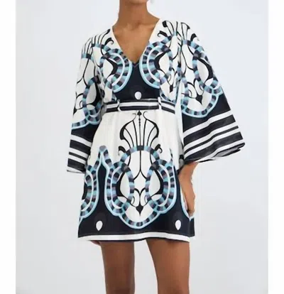 Beyond By Vera Kennedy Mini Dress In Harbor Silver Mist In Black