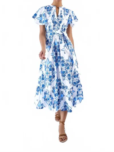 Beyond By Vera Leni Midi Dress In Nautilus Aqua In Multi
