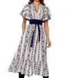 Beyond By Vera Leni Midi Dress In Sunrise Blue In Blue