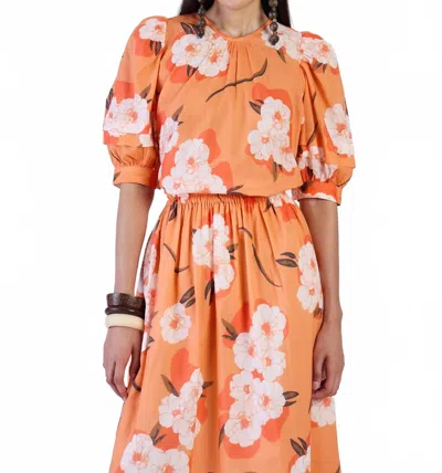 Beyond By Vera Lilly Blouse Top In Ashburn Apricot In Multi