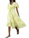 Beyond By Vera Lola Midi Dress In Yellow Mangrove In Multi