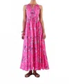 Beyond By Vera Marina Maxi Dress In Fuchsia In Multi