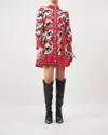 Beyond By Vera Nella Mini Dress In Atlas Crimson In Multi