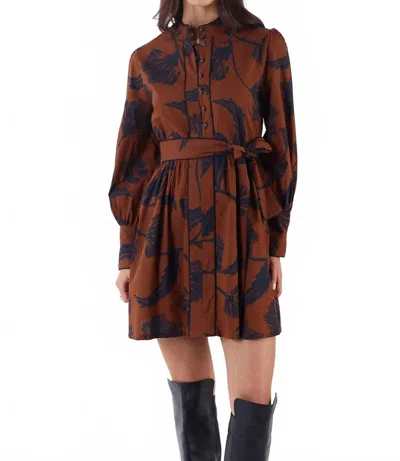 Beyond By Vera Nella Dress In Noir Bloom Brown