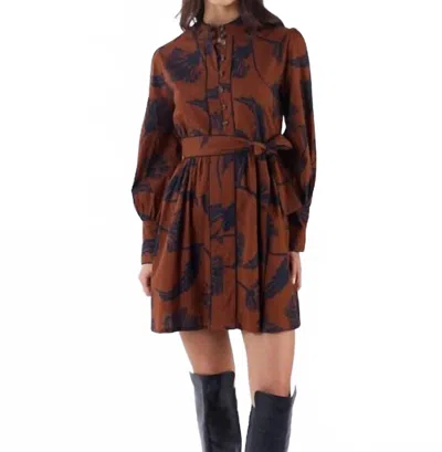 Beyond By Vera Nella Dress In Brown/navy In Multi