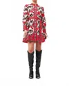 Beyond By Vera Nella Mini Dress In Atlas Crimson In Multi