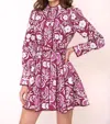 Beyond By Vera Nella Mini Dress In Purple In Multi