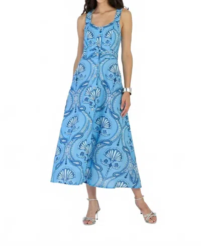 Beyond By Vera Nico Midi Dress In Cabaret Aqua In Multi